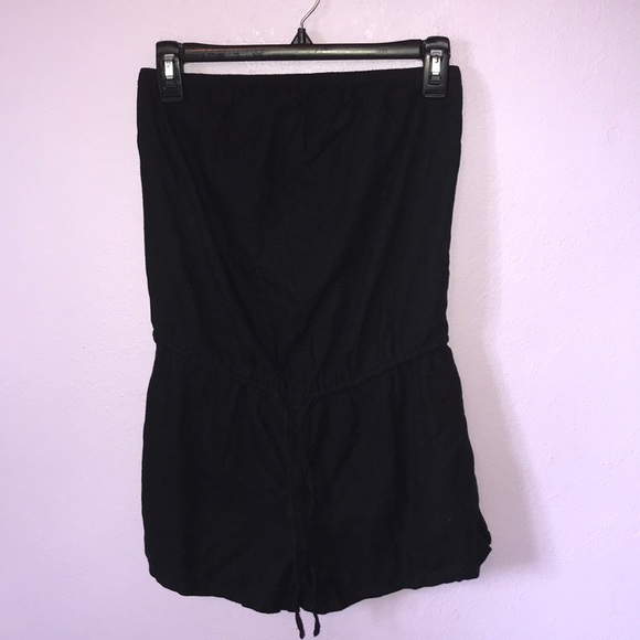 black strapless swim cover up
